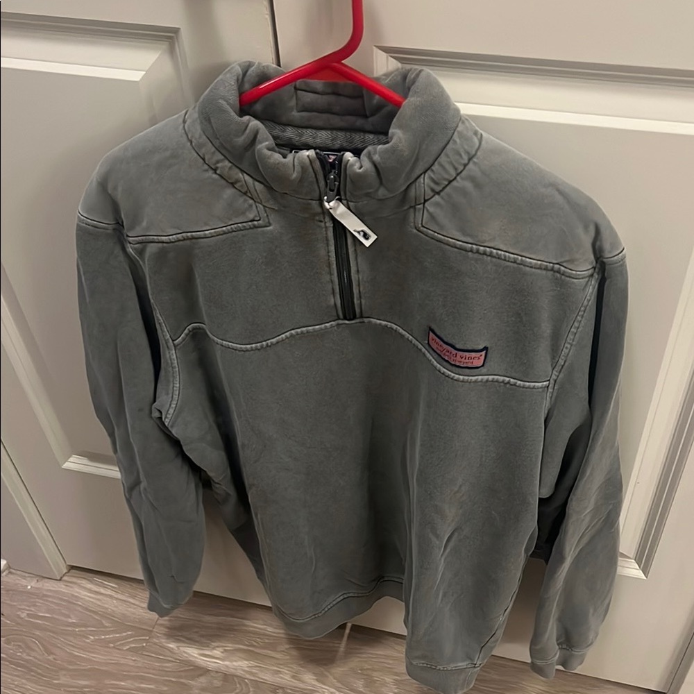 Gray Quarter-Zip Pullover